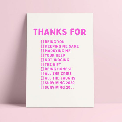 "Thanks For..." Multifunctional Postcard