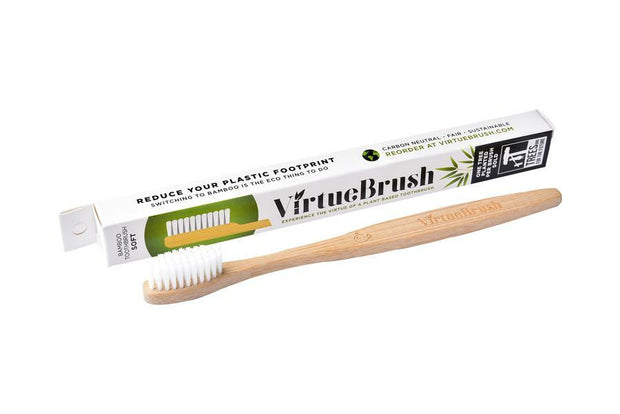 VirtueBrush Bamboo Toothbrush in Flat White - Medium