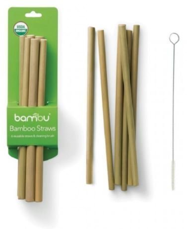 Bamboo Organic Straws - Set of 6
