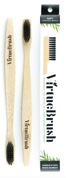 VirtueBrush Bamboo Toothbrush in Charcoal - Soft