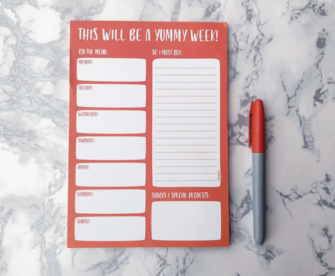 Weekly Meal Planner + Shopping List | A5 tear-off Notepad