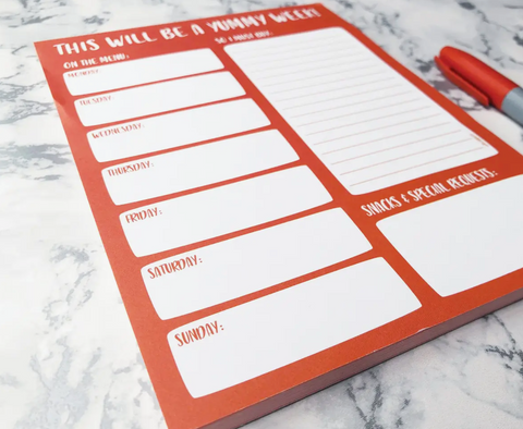 Weekly Meal Planner + Shopping List | A5 tear-off Notepad