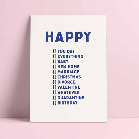 "Happy..." Multifunctional Postcard