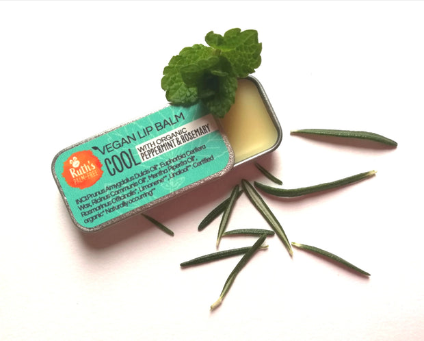 Vegan Lip Balm | Peppermint and Rosemary 'Cool' | Ruth's Palm Free